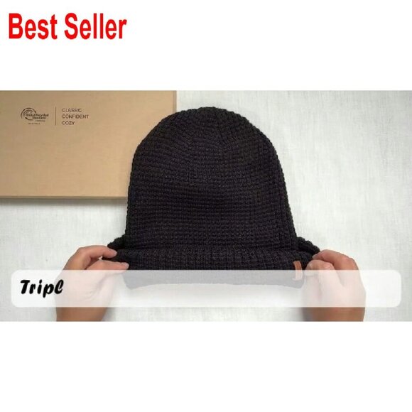 Merino Wool Blend Beanie Extra Warm Winter Hat Unisex Slouch Cuffed main image 4